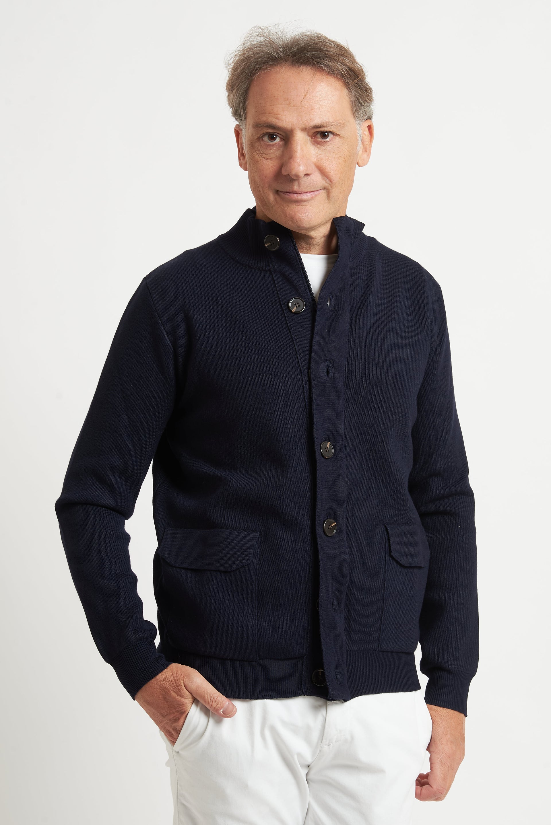 Giacca Cardigan Con Bottoni e Zip Ricoperta William 51/49 C25-0